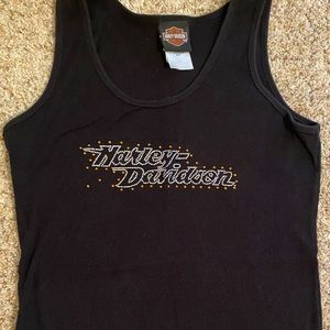 Harley Davidson Ladies Tank with BLING Size L or XL Black. LOVE THIS